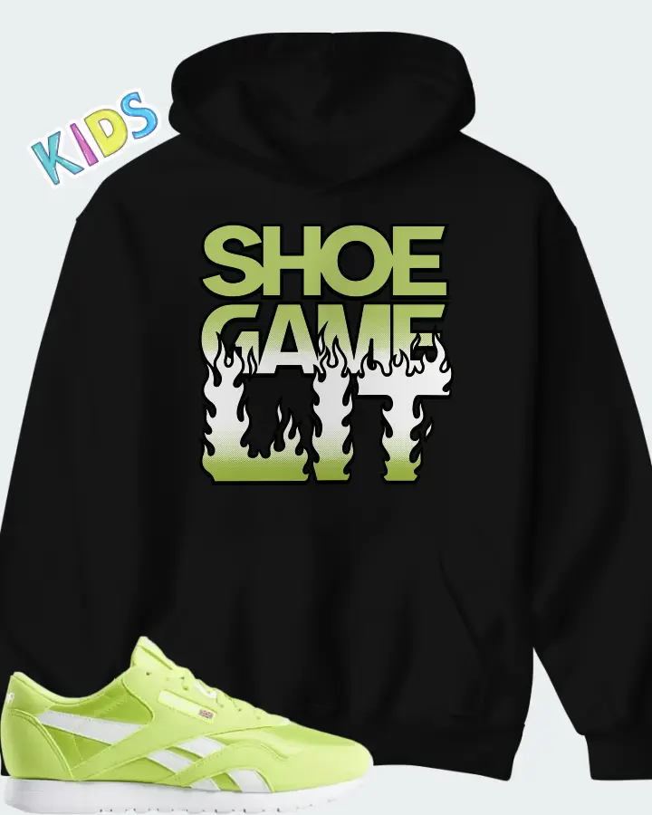 Reebok Classic Nylon Neon Lime Matching Kid's Hoodie