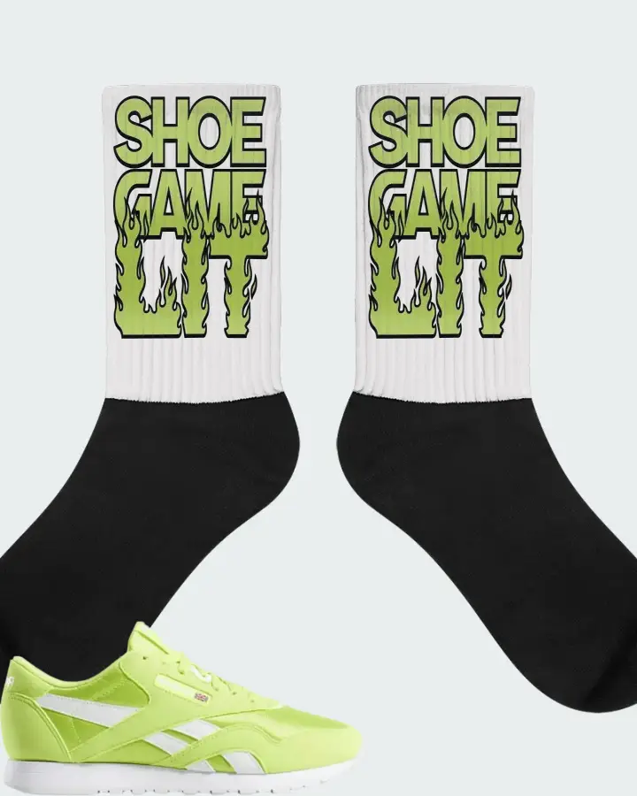Reebok Classic Nylon Neon Lime Matching Socks