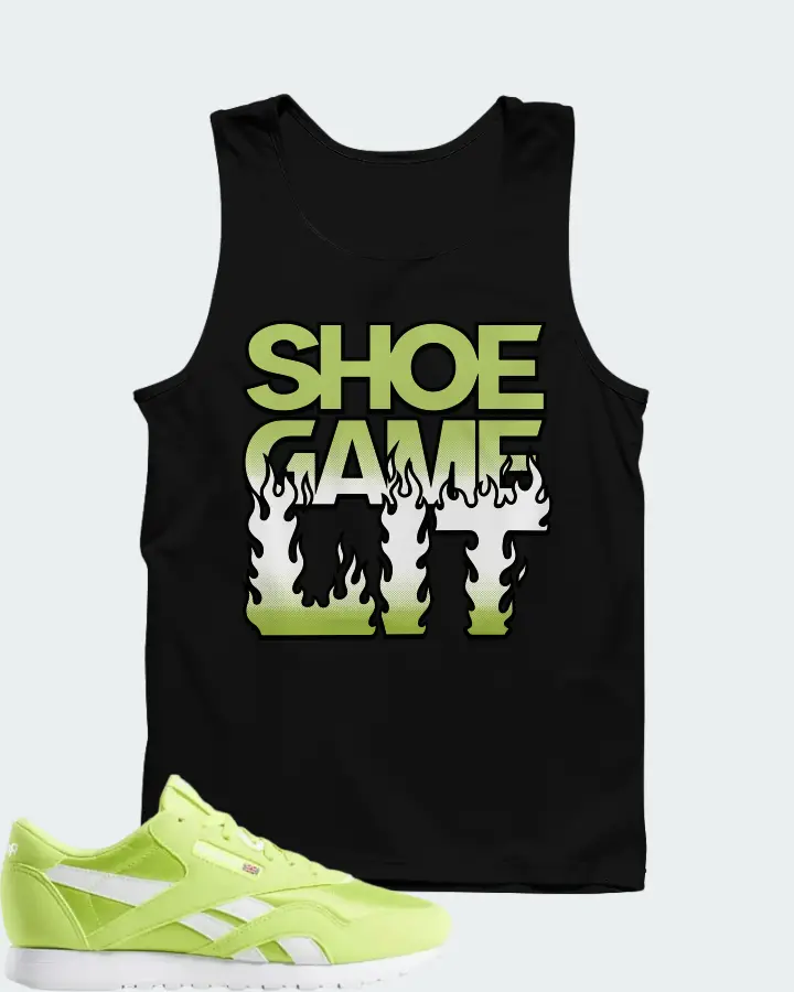 Reebok Classic Nylon Neon Lime Matching Tank Top