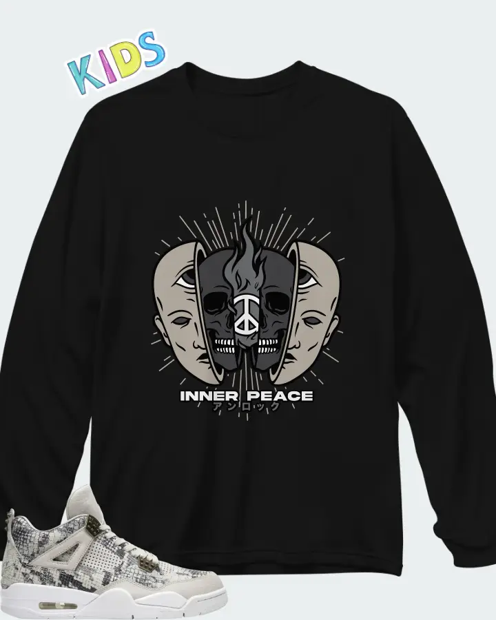 Air Jordan 4 Retro Snakeskin Matching Kid's Long Sleeve T-Shirt