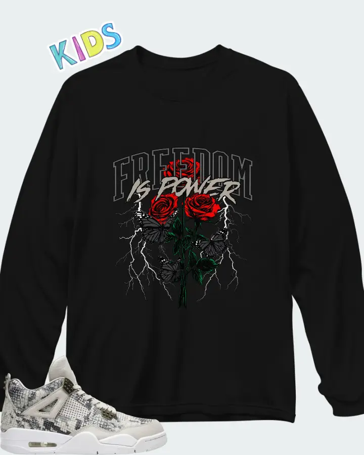 Air Jordan 4 Retro Snakeskin Matching Kid's Long Sleeve T-Shirt
