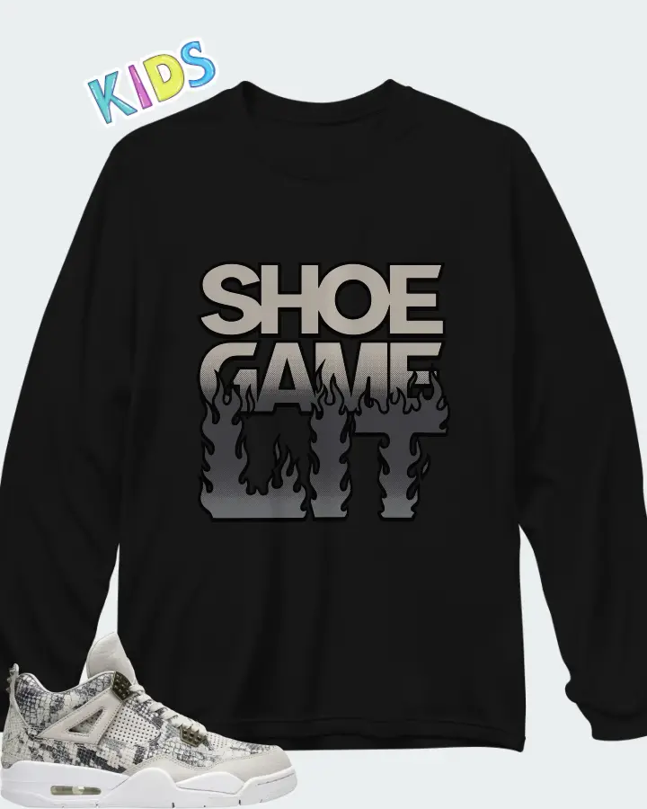 Air Jordan 4 Retro Snakeskin Matching Kid's Long Sleeve T-Shirt
