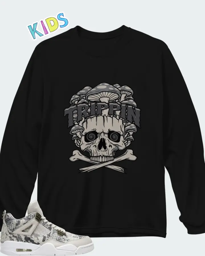 Air Jordan 4 Retro Snakeskin Matching Kid's Long Sleeve T-Shirt