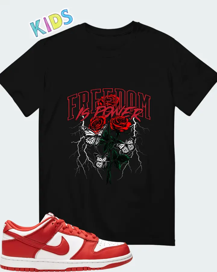 Nike Dunk Low White Red Matching Kid's T-Shirt