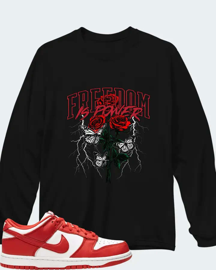 Nike Dunk Low White Red Matching Long Sleeve T-Shirt