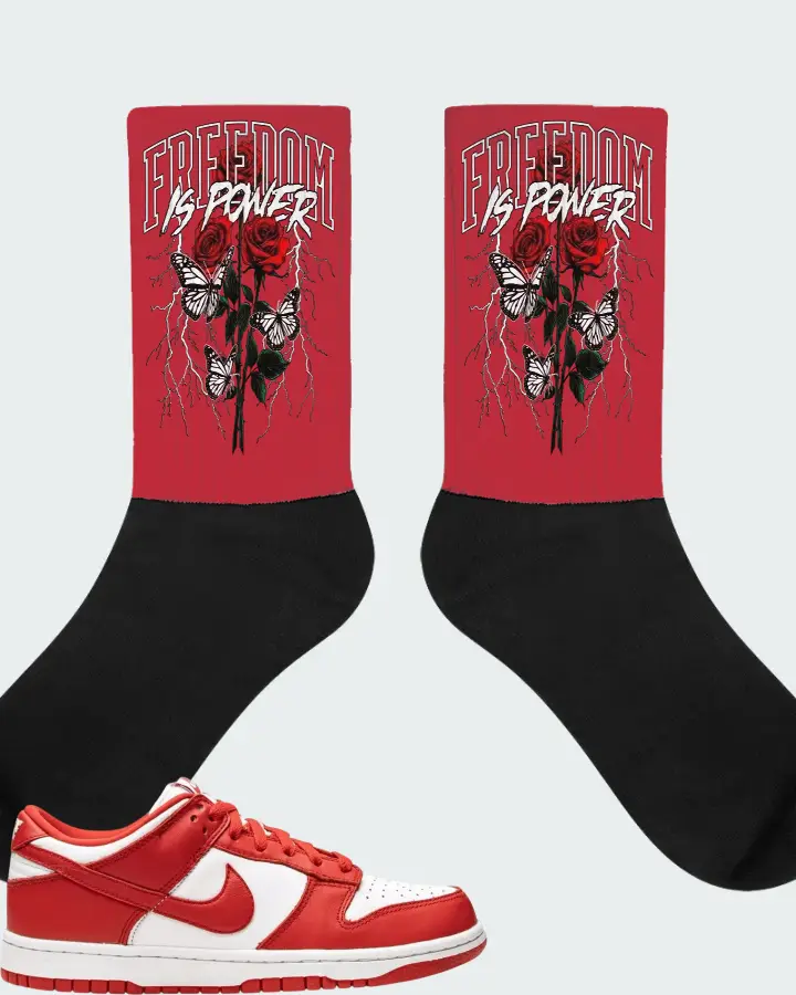 Nike Dunk Low White Red Matching Socks