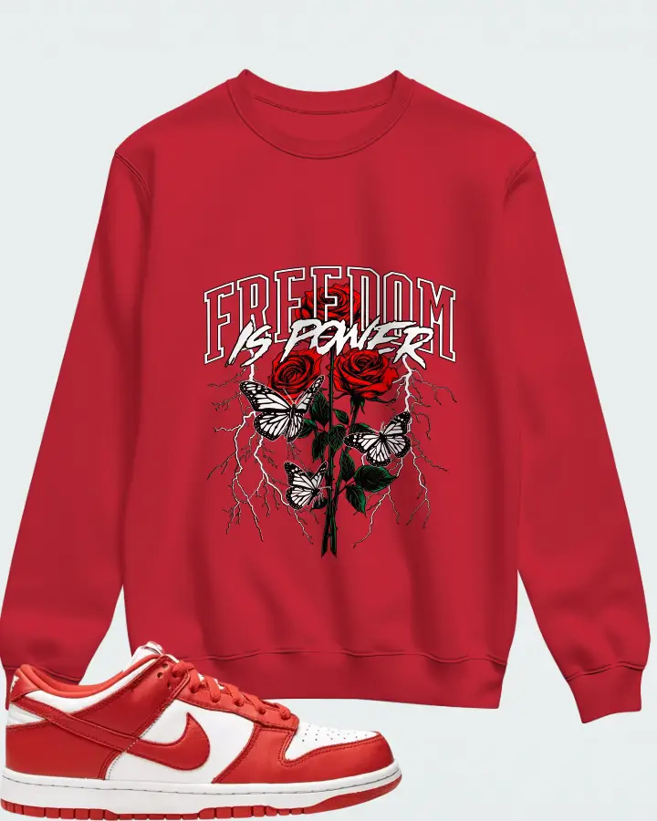 Nike Dunk Low White Red Matching Sweatshirt