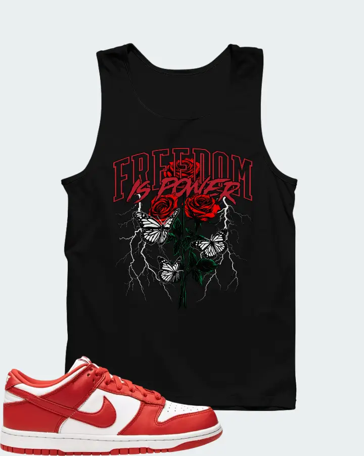 Nike Dunk Low White Red Matching Tank Top