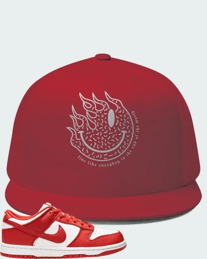 Nike Dunk Low White Red Matching Hat