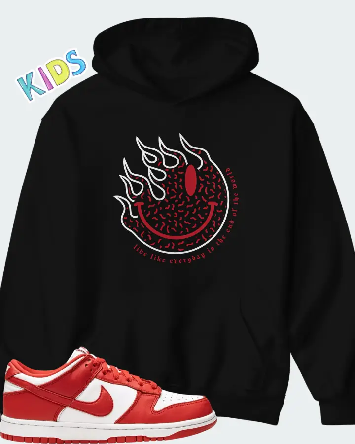 Nike Dunk Low White Red Matching Kid's Hoodie