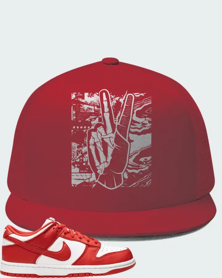 Nike Dunk Low White Red Matching Hat