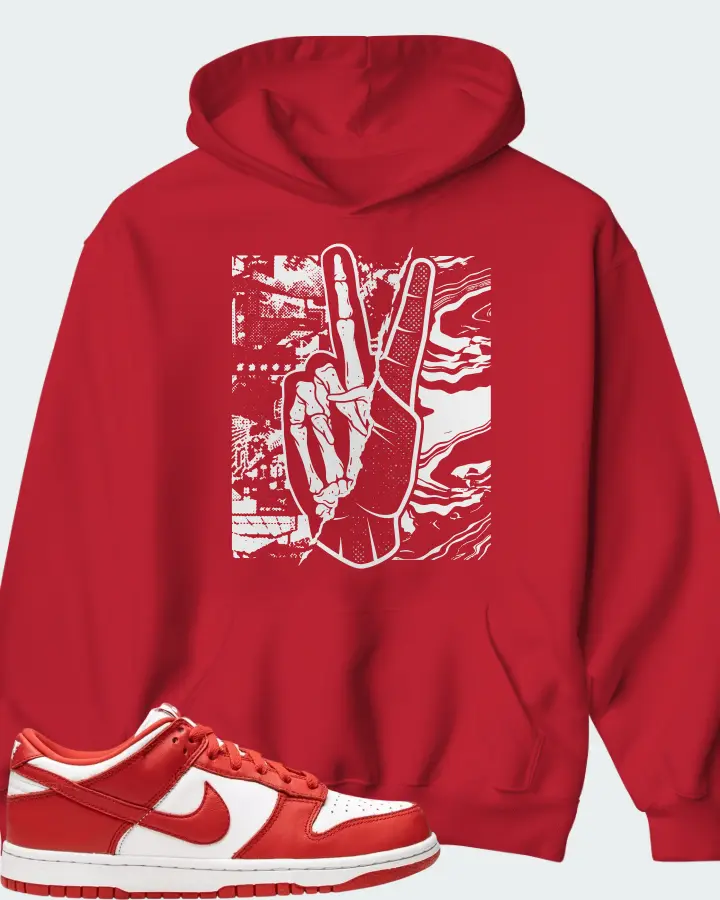 Nike Dunk Low White Red Matching Hoodie