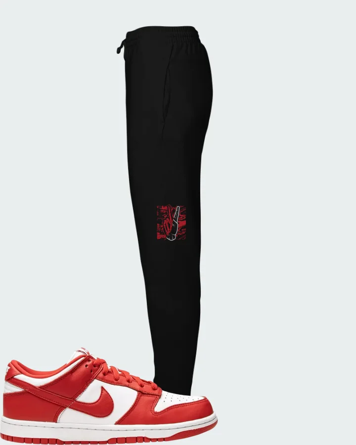 Nike Dunk Low White Red Matching Joggers