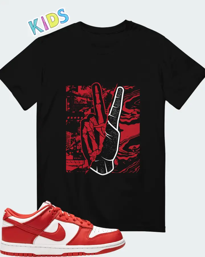Nike Dunk Low White Red Matching Kid's T-Shirt