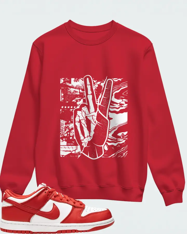 Nike Dunk Low White Red Matching Sweatshirt