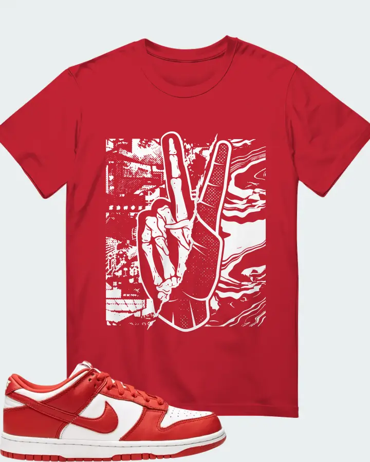 Nike Dunk Low White Red Matching T-Shirt