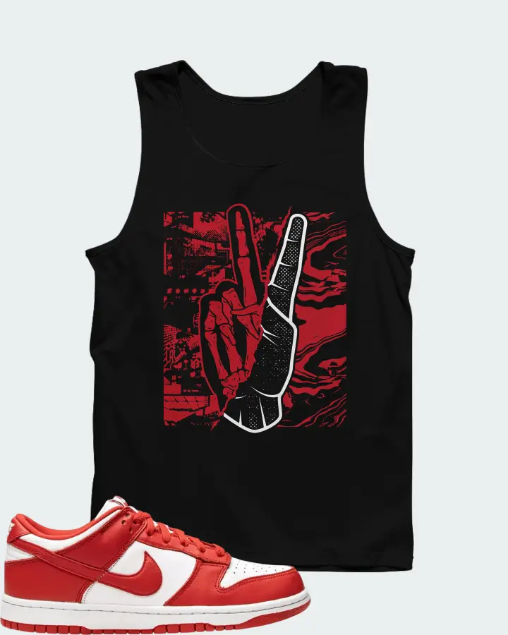 Nike Dunk Low White Red Matching Tank Top