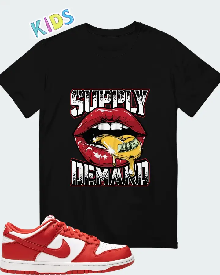 Nike Dunk Low White Red Matching Kid's T-Shirt