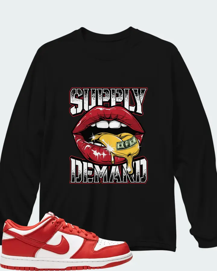Nike Dunk Low White Red Matching Long Sleeve T-Shirt