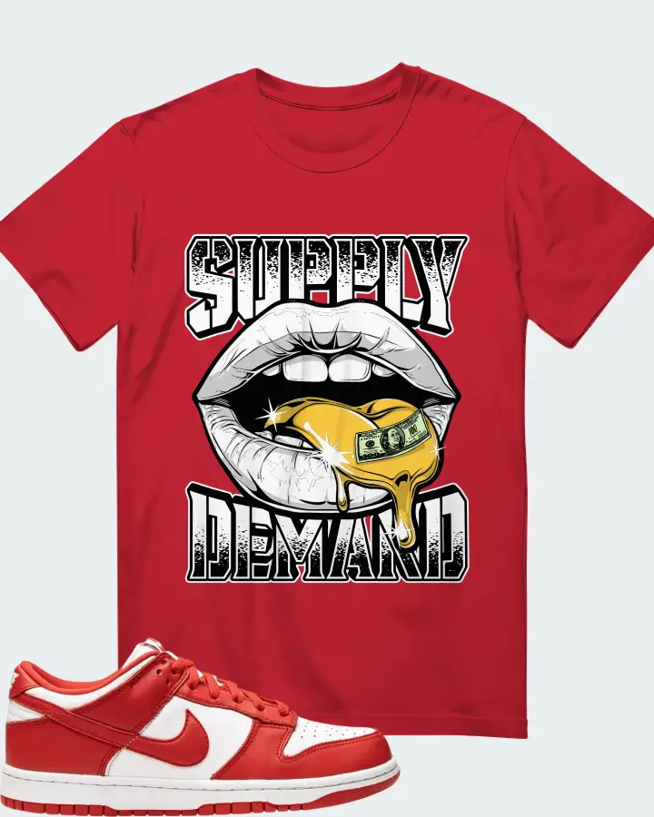 Nike Dunk Low White Red Matching T-Shirt