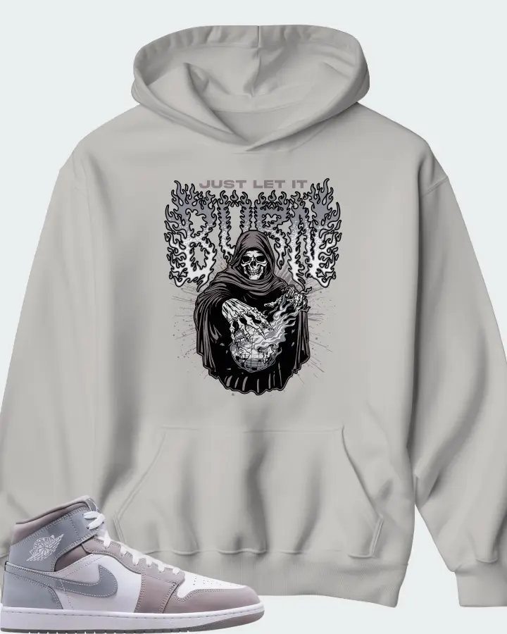 Air Jordan 1 Mid Cool Grey Matching Hoodie