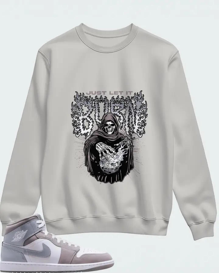 Air Jordan 1 Mid Cool Grey Matching Sweatshirt