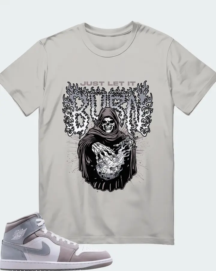 Air Jordan 1 Mid Cool Grey Matching T-Shirt