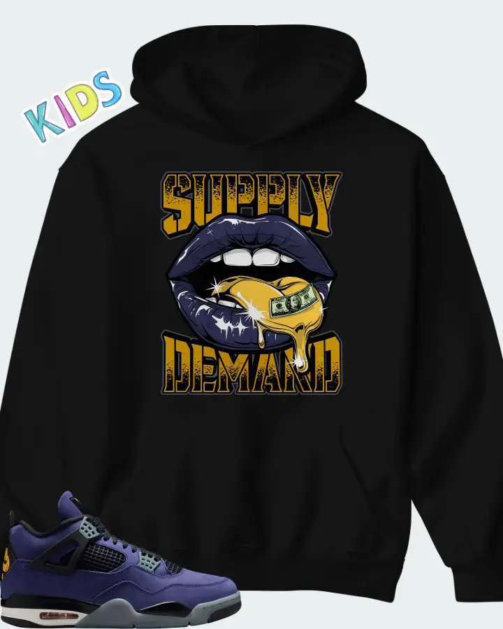 Air Jordan 4 Retro Lakers Matching Kid's Hoodie