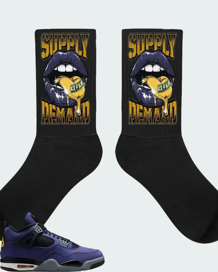 Air Jordan 4 Retro Lakers Matching Socks