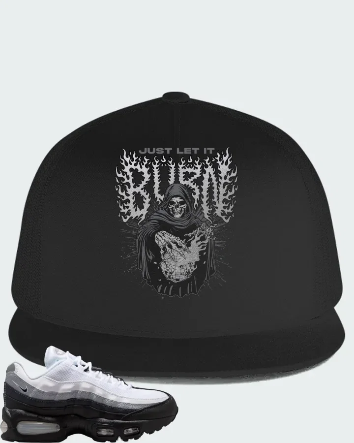 Nike Air Max 95 Big Bubble Black White Wolf Grey Matching Hat
