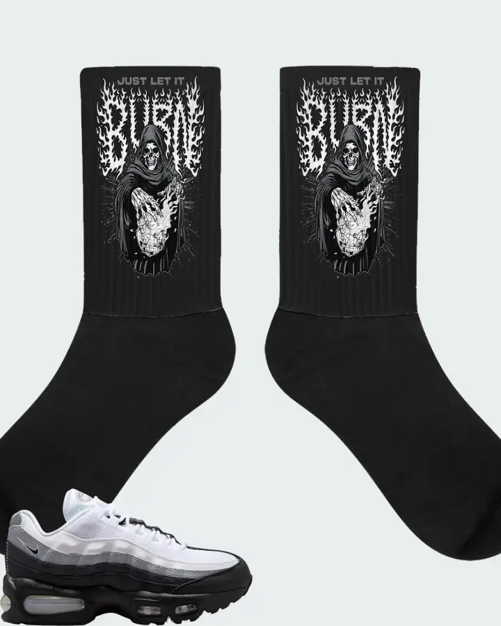 Nike Air Max 95 Big Bubble Black White Wolf Grey Matching Socks