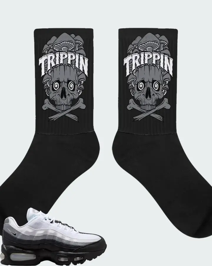 Nike Air Max 95 Big Bubble Black White Wolf Grey Matching Socks