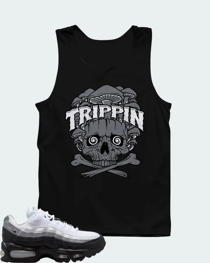 Nike Air Max 95 Big Bubble Black White Wolf Grey Matching Tank Top