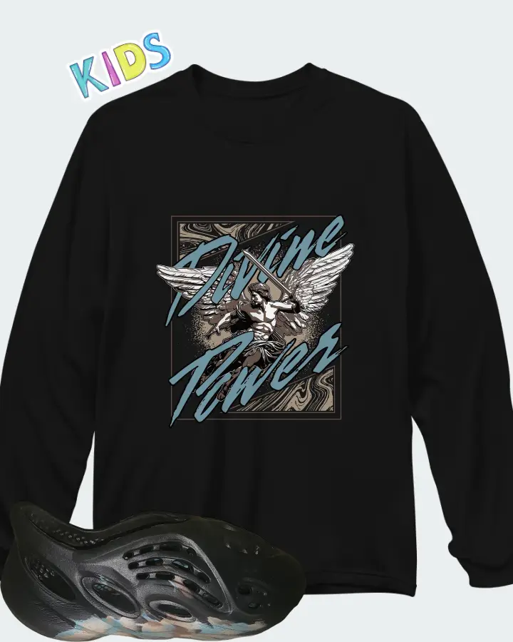 adidas Yeezy Foam Runner Custom Matching Kid's Long Sleeve T-Shirt