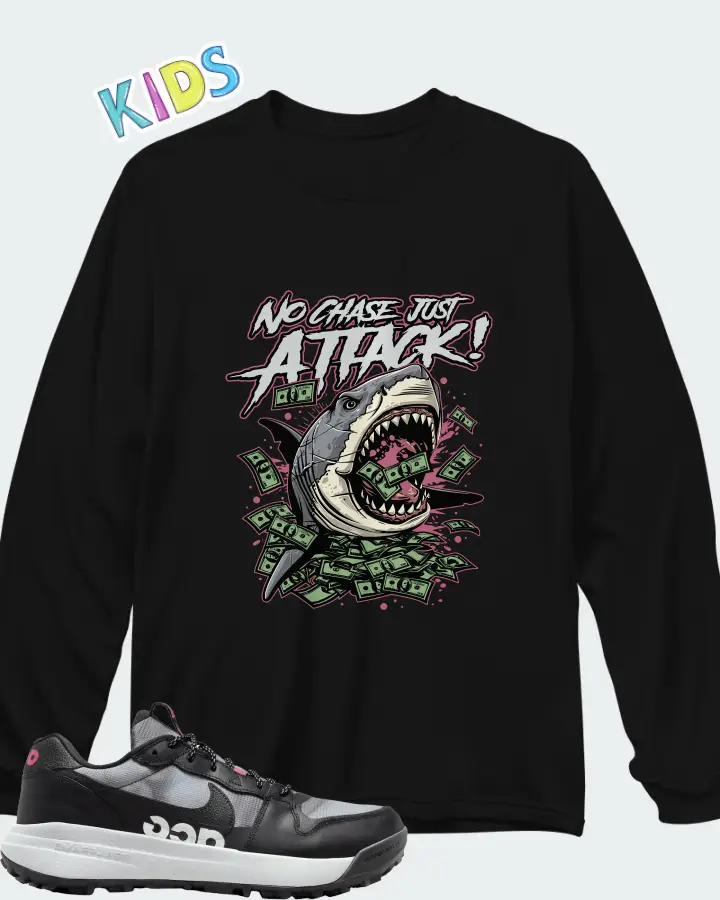 Nike ACG Lowcate SE Wolf Grey Hyper Pink Matching Kid's Long Sleeve T-Shirt