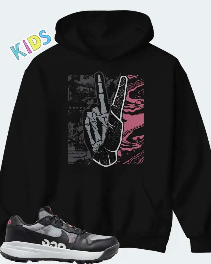 Nike ACG Lowcate SE Wolf Grey Hyper Pink Matching Kid's Hoodie