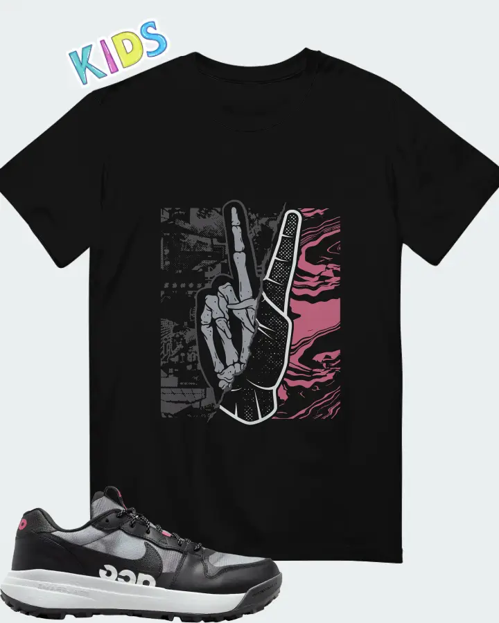 Nike ACG Lowcate SE Wolf Grey Hyper Pink Matching Kid's T-Shirt