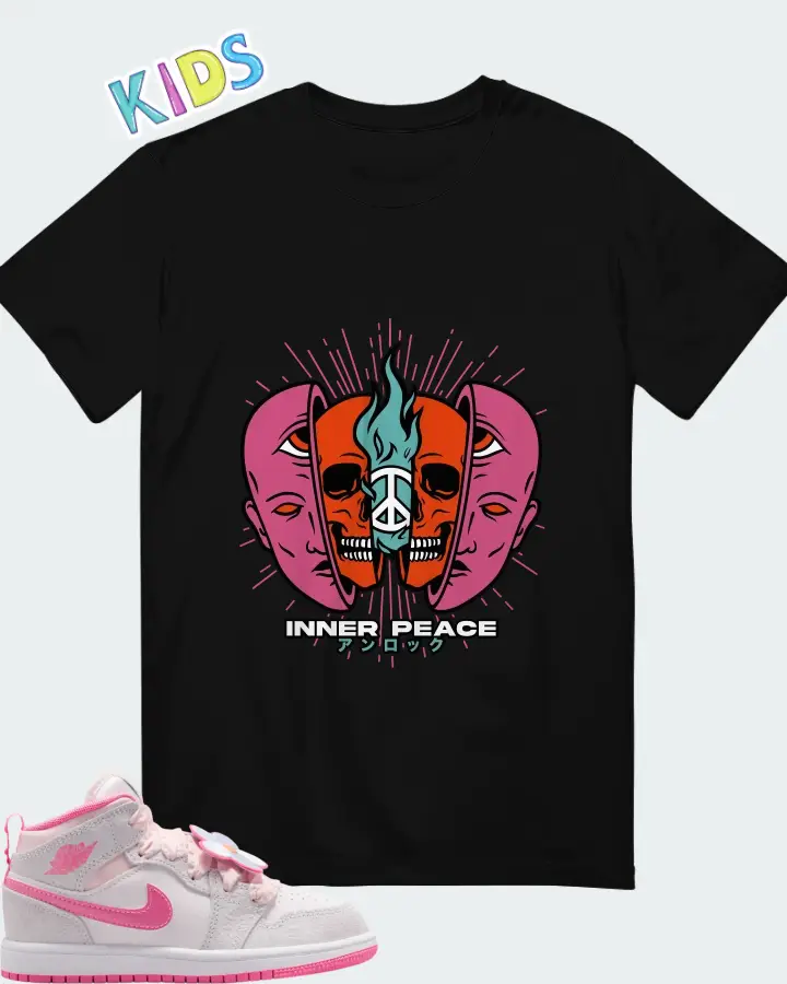 Air Jordan 1 Mid Pink Bloom Matching Kid's T-Shirt