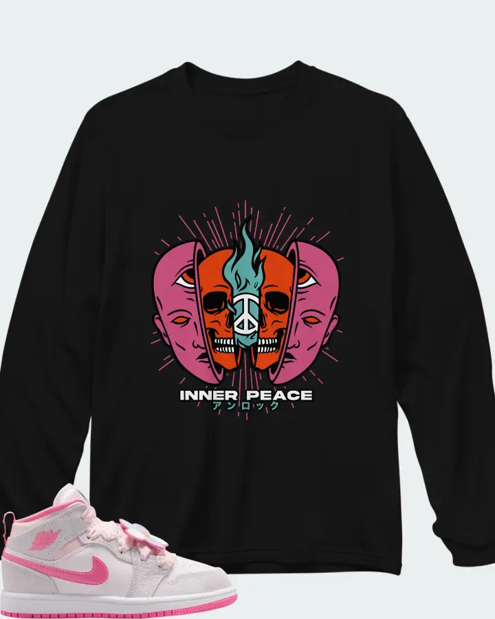 Air Jordan 1 Mid Pink Bloom Matching Long Sleeve T-Shirt