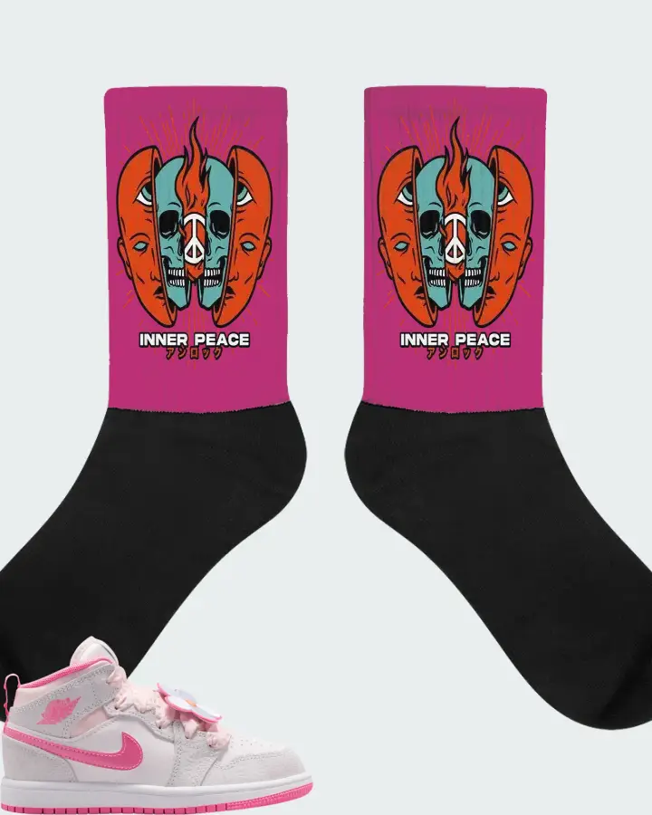 Air Jordan 1 Mid Pink Bloom Matching Socks