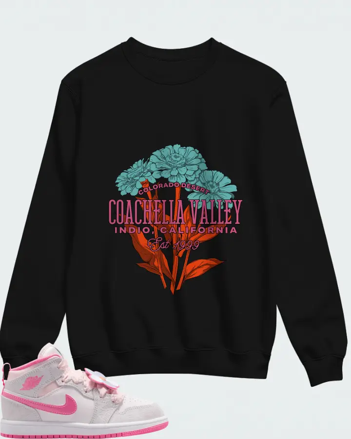 Air Jordan 1 Mid Pink Bloom Matching Sweatshirt
