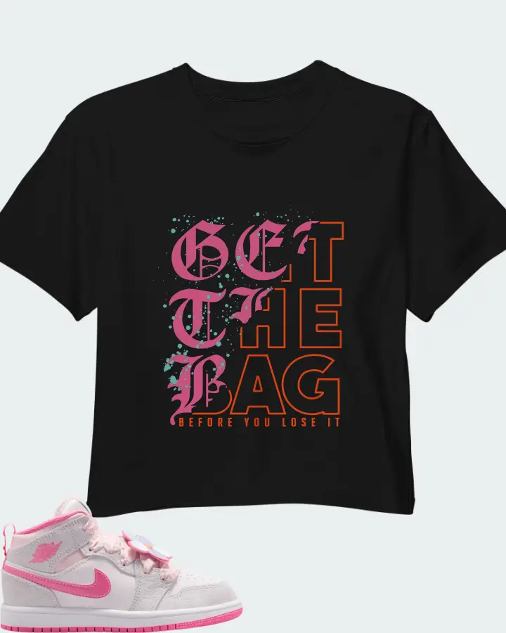 Air Jordan 1 Mid Pink Bloom  Matching Crop Top