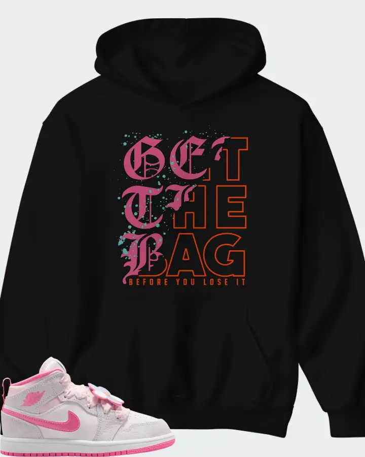 Air Jordan 1 Mid Pink Bloom  Matching Hoodie