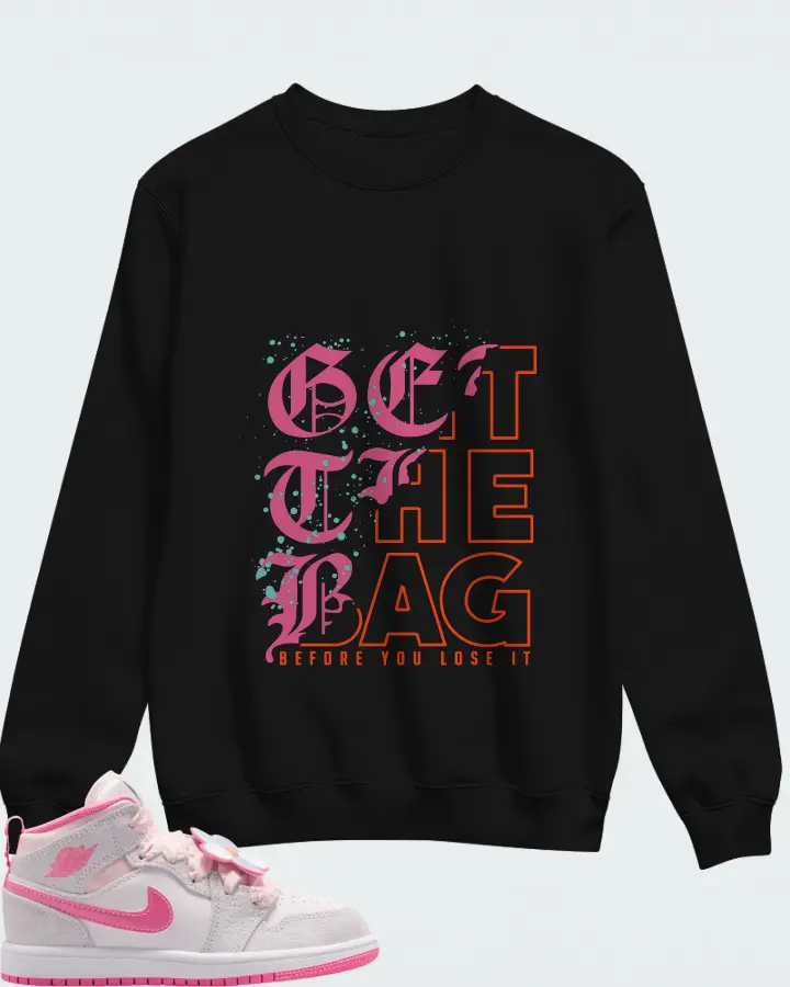 Air Jordan 1 Mid Pink Bloom  Matching Sweatshirt