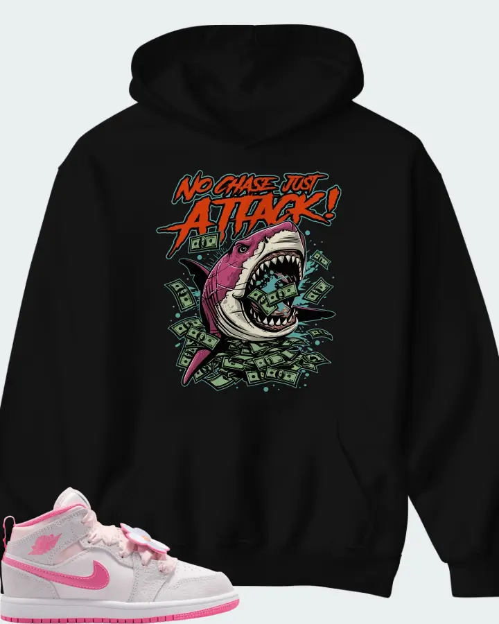 Air Jordan 1 Mid Pink Bloom  Matching Hoodie