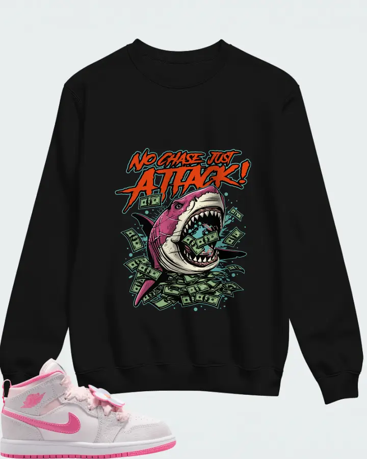 Air Jordan 1 Mid Pink Bloom  Matching Sweatshirt