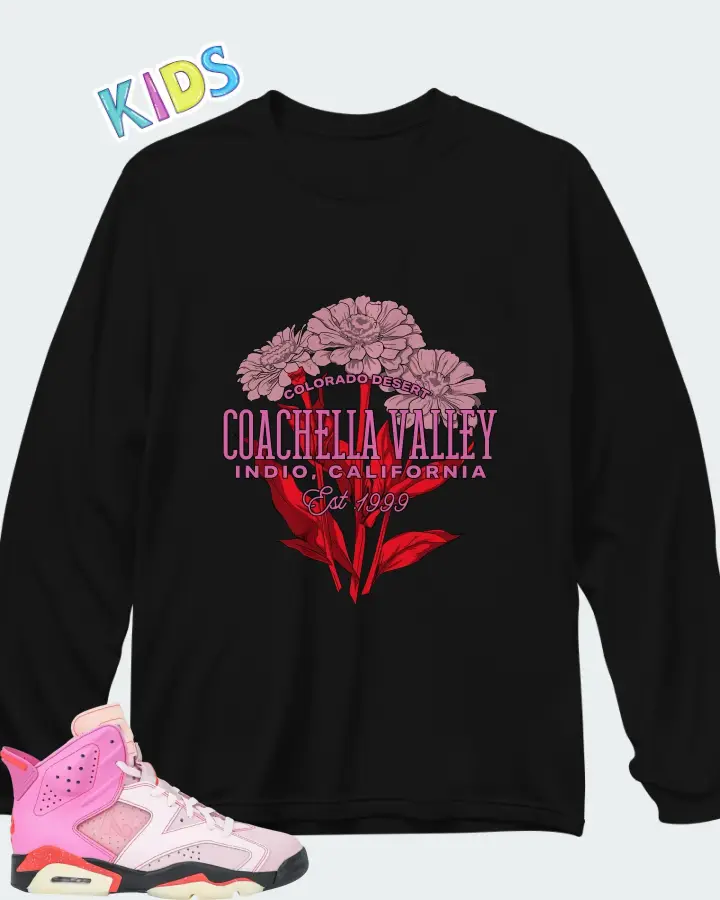 Awake NY x Air Jordan 6 Retro Playful Pink Matching Kid's Long Sleeve T-Shirt