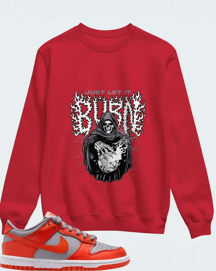 Nike Dunk Low GS Cement Grey Team Orange Matching Sweatshirt