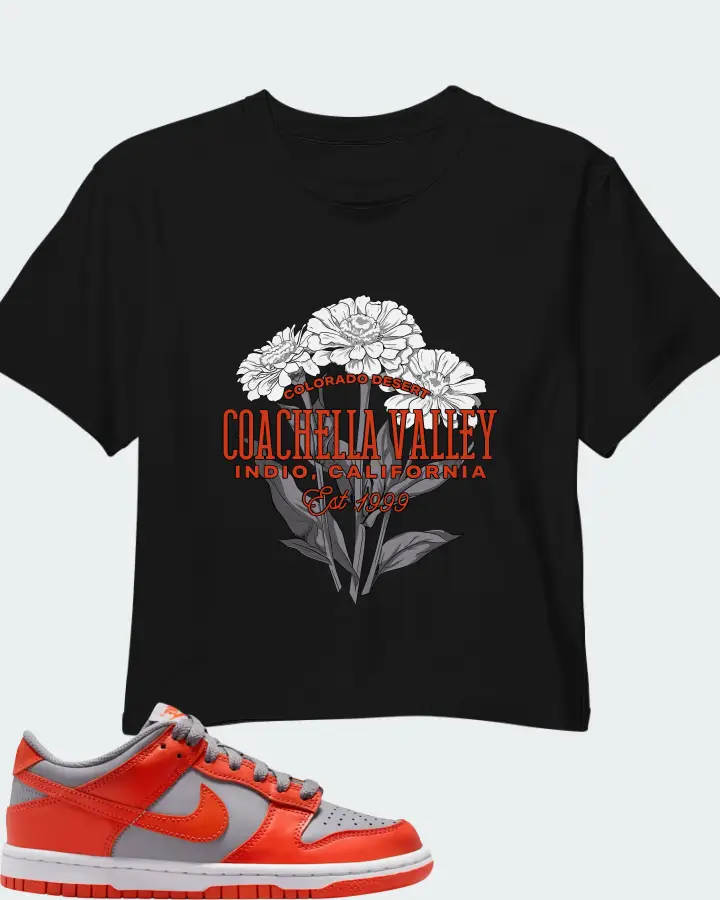 Nike Dunk Low GS Cement Grey Team Orange Matching Crop Top