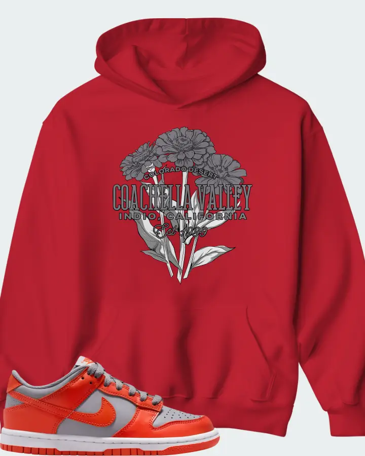 Nike Dunk Low GS Cement Grey Team Orange Matching Hoodie